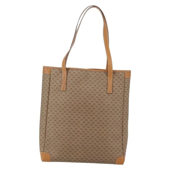 GUCCI Micro GG Supreme Tote Bag PVC Beige Gold - Picture 2 of 16